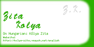zita kolya business card