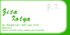 zita kolya business card
